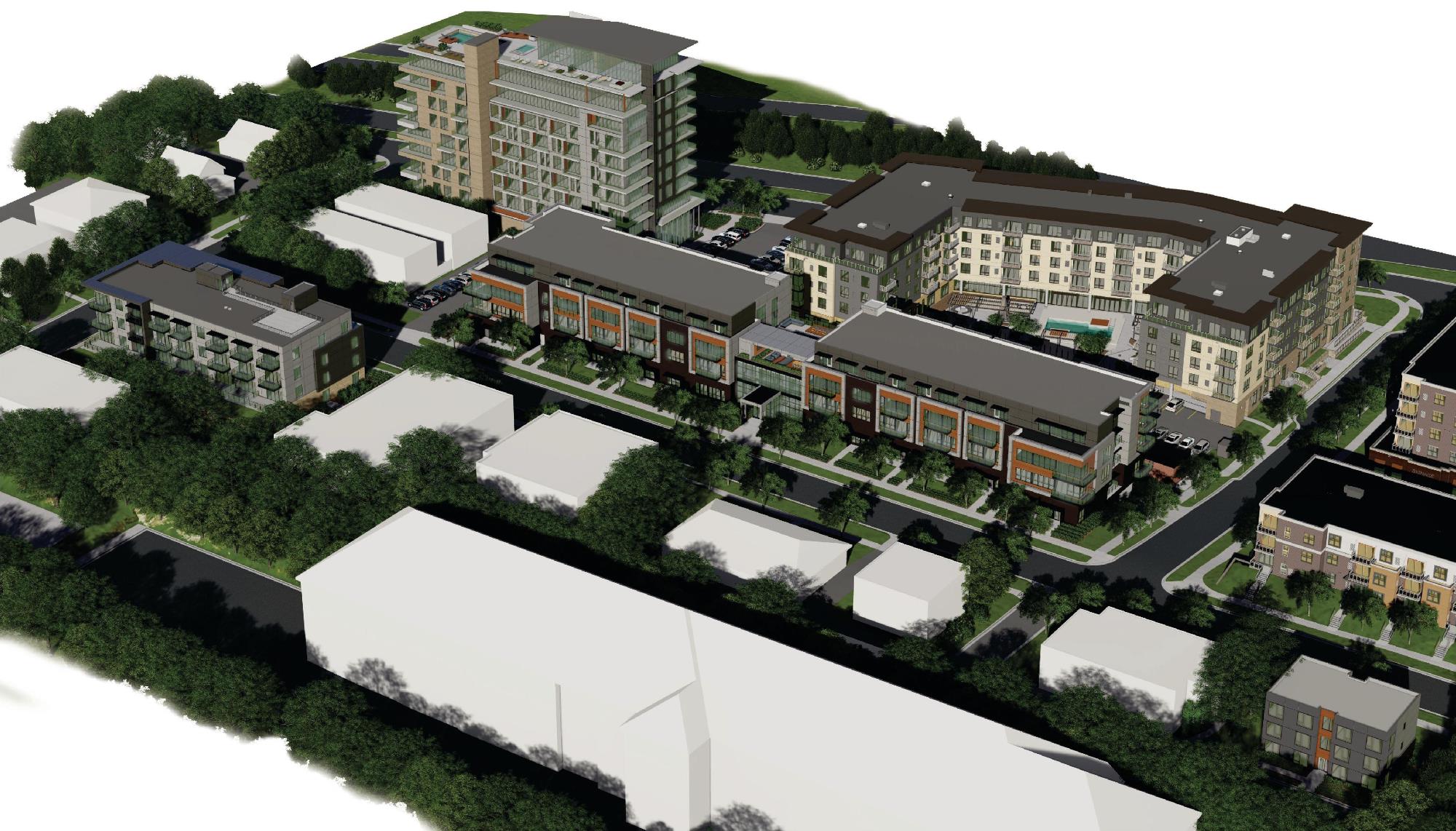 Rendering of Parkway Residences buildings